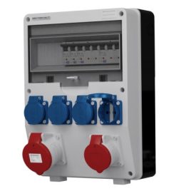   TD-S szerelt ipari doboz installációval , 1x(5P16A), 1x(5P32A), 4x(2P+F), kismegszakító