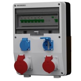   ECO-S/FI szerelt ipari doboz installációval ,1x(5P32), 1x(5P16A), 2x(2P+F), fi-relé+kismegszakító