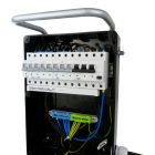 Szerelt ipari doboz installációval, állványon, 1x(5P32A),1x(5P16A), 4x(2P+F), kismegsz, fi-relé
