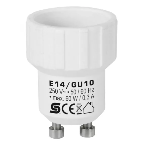Home E14/GU10 foglalatátalakító adapter, max. 0,3 A Home E14/GU10 foglalatátalakító adapter, max. 0,3 A