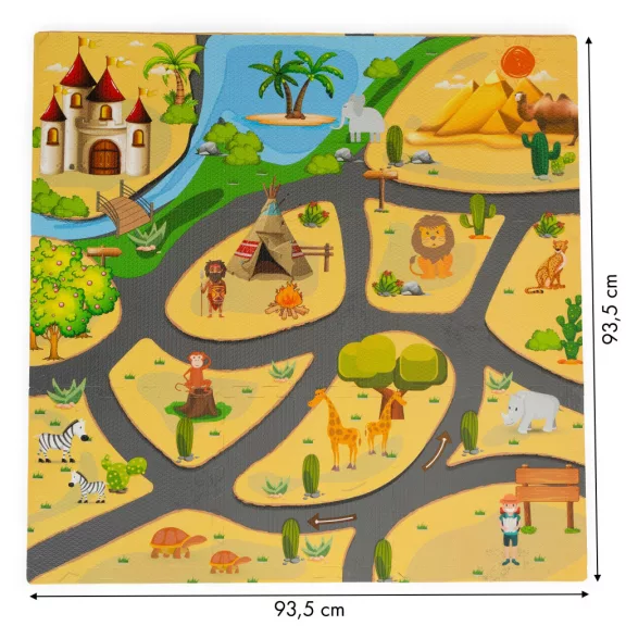 Hab szivacs játszószőnyeg szafari puzzle 9db 93x93cm Hab szivacs játszószőnyeg szafari puzzle 9db 93x93cm