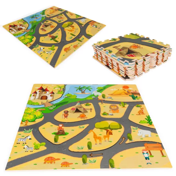 Hab szivacs játszószőnyeg szafari puzzle 9db 93x93cm Hab szivacs játszószőnyeg szafari puzzle 9db 93x93cm