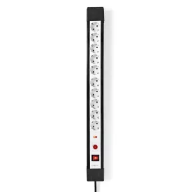   Nedis ESC103SPF1PRO 10 aljzatos elosztó túlfeszűltségvédelemmel, H05VV-F 3G1.5mm2 , 3680 W, 16A, hossz 3
