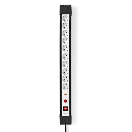 Nedis ESC103SPF1PRO 10 aljzatos elosztó túlfeszűltségvédelemmel, H05VV-F 3G1.5mm2 , 3680 W, 16A, hossz 3