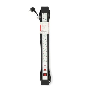   Nedis ESC103SPF1PRO 10 aljzatos elosztó túlfeszűltségvédelemmel, H05VV-F 3G1.5mm2 , 3680 W, 16A, hossz 3