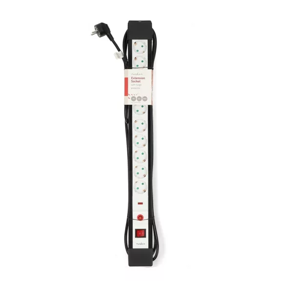 Nedis ESC103SPF1PRO 10 aljzatos elosztó túlfeszűltségvédelemmel, H05VV-F 3G1.5mm2 , 3680 W, 16A, hossz 3 Nedis ESC103SPF1PRO 10 aljzatos elosztó túlfeszűltségvédelemmel, H05VV-F 3G1.5mm2 , 3680 W, 16A, hossz 3