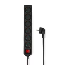  Nedis 6 aljzatos kapcsolós (6-os) elosztó, 1,5 m, 3680 W, 16 A ESOC615F2BK