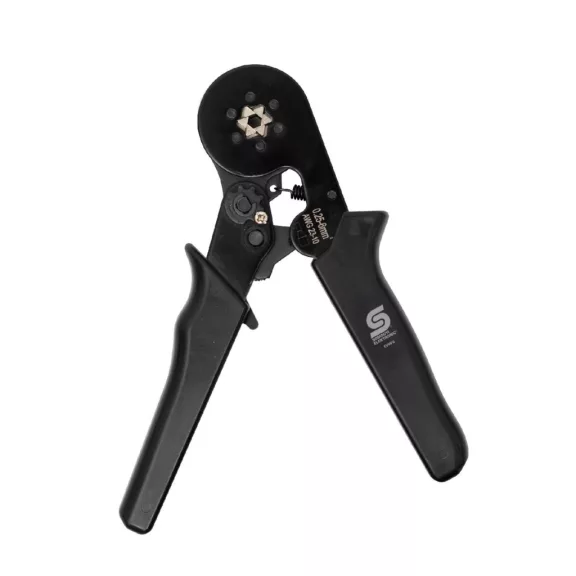 Home EVHF6 önbeálló érvéghüvely préselő fogó, 0.25-6.00mm2, automatikus működésű retesz, professzionális, hatlapú fej, nagy nyomaték Home EVHF6 önbeálló érvéghüvely préselő fogó, 0.25-6.00mm2, automatikus működésű retesz, professzionális, hatlapú fej, nagy nyomaték