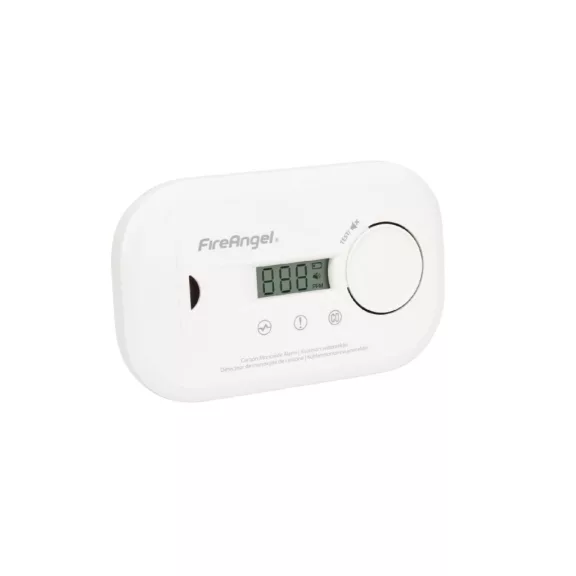 FireAngel FA6812-EU szén-monoxid vészjelző, cserélhető elem, 10 év várható üzemidő, LCD kijelző, fehér