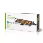 Teppanyaki asztali grillsütő, 2000W, 5 hőmérséklet fokozat, leszerelhető kábel, kihúzható tálca NEDIS FCTE110EBK50