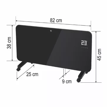   HOME FK431WIFI smart konvektor fűtőtest, 2000 W, LED kijelző, digitális termosztát, IPX4, applikáció, falra is szerelhető