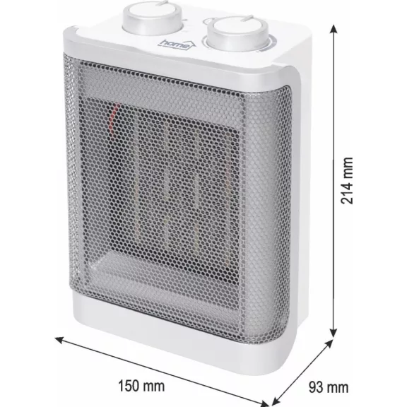 HOME FK50 kerámia fűtőtest, max. 1500 W, 2 fokozat, termosztát, 3 üzemmód, PTC fűtőelem