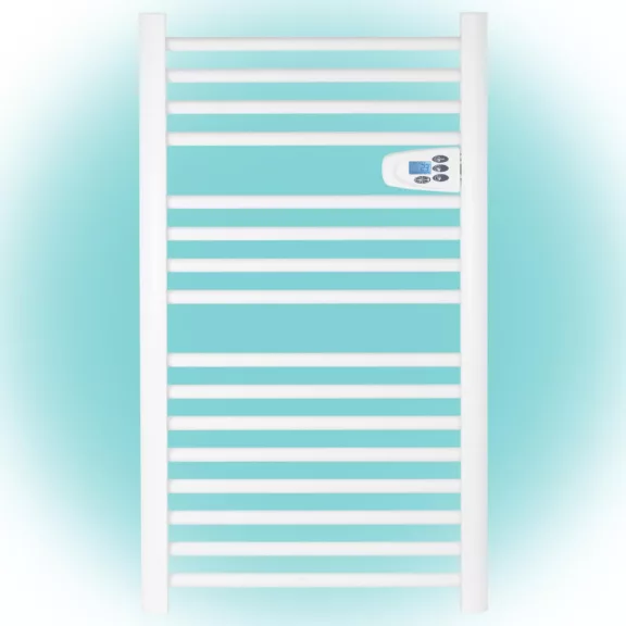 Home FKTW 501 fali elektromos törölközőszárító, 500W, LCD, fehér,elektronikus termosztát