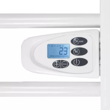   Home FKTW 501 fali elektromos törölközőszárító, 500W, LCD, fehér,elektronikus termosztát