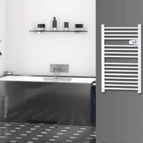 Home FKTW 501 fali elektromos törölközőszárító, 500W, LCD, fehér,elektronikus termosztát