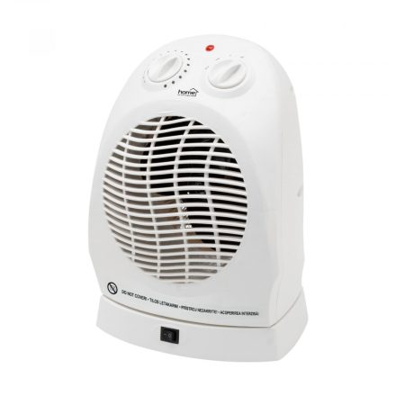 Home FK 1/O hordozható elektromos ventilátoros fűtőtest, 1000W/2000W, oszcillálás, fehér