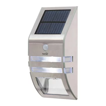   Home FLP30SOLAR napelemes LED lámpa, 30 lm, PIR mozgásérzékelő, 3-5m, 2 db hidegfehér SMD LED, energiatakarékos, fém + műanyag, IP44