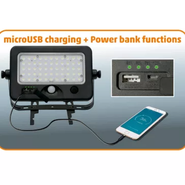   Home FLP 1100 SOLAR, szolárpaneles LED reflektor, PIR mozgásérzékelő, 1100 lm, 6000 K, 7200 mAh