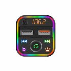 SAL FMBT 18RGB autós kihangosító és töltő, 5 in 1, FM modulátor, dupla USB gyorstöltő, feszültségmérő, basszus-kiemelés gomb