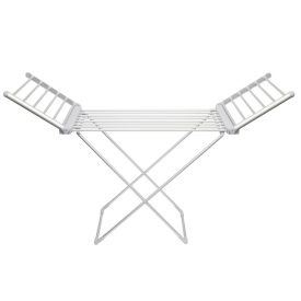   Home FTW11 Fűtött, elektromos ruhaszárító, 230 W, alumínium, összecsukható, 50 °C állandó hőmérséklet, vízálló kapcsoló, IPX2