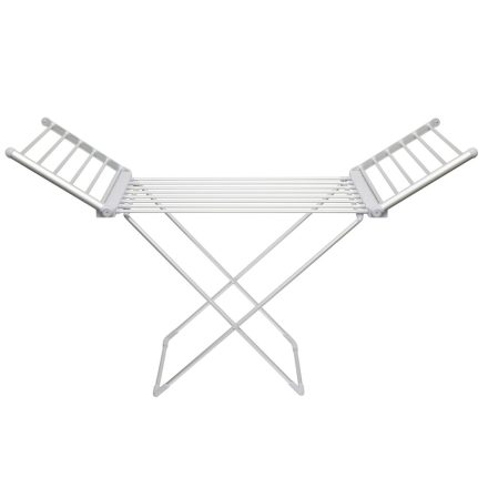Home FTW11 Fűtött, elektromos ruhaszárító, 230 W, alumínium, összecsukható, 50 °C állandó hőmérséklet, vízálló kapcsoló, IPX2