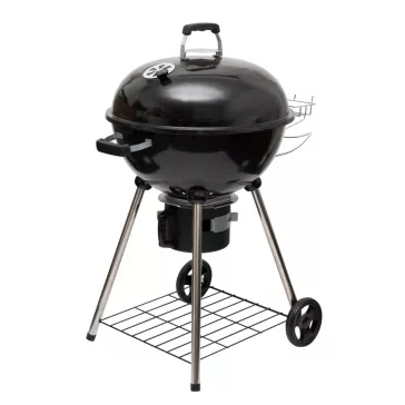   Home GR03 fedeles gömbgrill, faszén, faszénbrikett, zománcozott acél tűztér és fedél, krómozott acél rostély, galvanizált acél széntartó, 76 cm rostélymagasság a talajtól