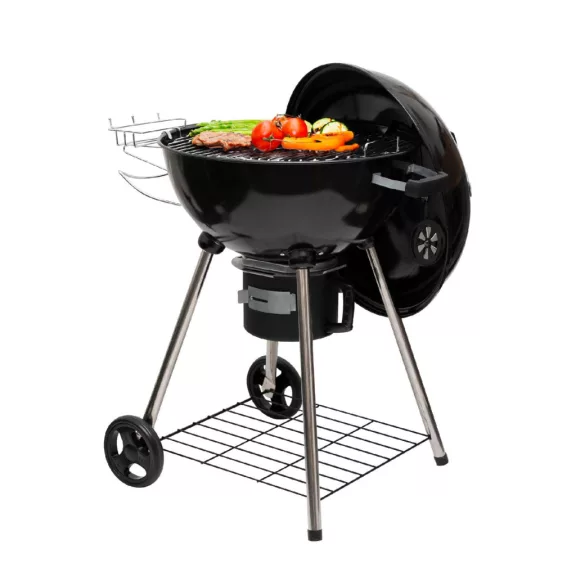 Home GR03 fedeles gömbgrill, faszén, faszénbrikett, zománcozott acél tűztér és fedél, krómozott acél rostély, galvanizált acél széntartó, 76 cm rostélymagasság a talajtól Home GR03 fedeles gömbgrill, faszén, faszénbrikett, zománcozott acél tűztér és fedél, krómozott acél rostély, galvanizált acél széntartó, 76 cm rostélymagasság a talajtól