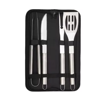   Home GRT09 BBQ készlet táskában, 4 db-os (kés, villa, lapát, csipesz)