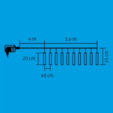   Home G 10201 LED-es jégcsap fényfüzér, 3,33x0,21 m / 200 db hidegfehér LED, 10 db jégcsap, átlátszó vezeték, fényjáték, hálózati adapter, kül- és beltéri kivitel