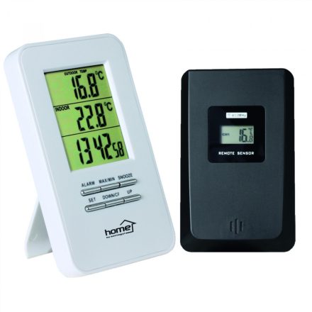 Home HC 11 vezeték nélküli külső-belső hőmérő ébresztőórával, 60 m hatótávolság, külső jeladó kezelése, maximum és minimum értékek kijelzése