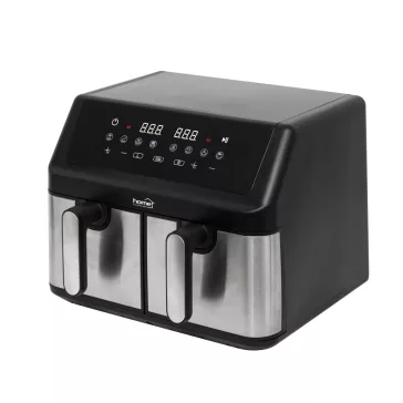   HOME HGAF29 duplakosaras forrólevegős sütő, 2 x 4,5L, 2000 W, digitális vezérlés, 8 féle üzemmód