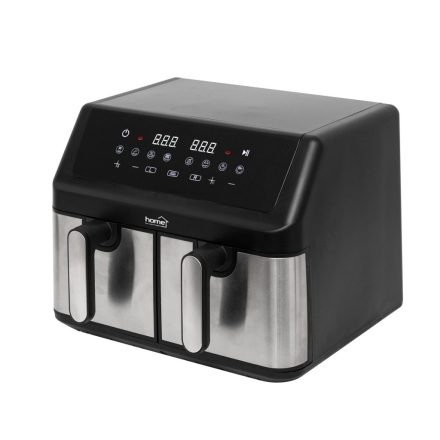 HOME HGAF29 duplakosaras forrólevegős sütő, 2 x 4,5L, 2000 W, digitális vezérlés, 8 féle üzemmód