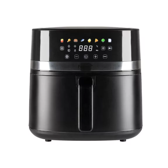 Home HGAF8 digitális air fryer, forrólevegős fritőz, 8 liter kapacitás, 2000 W, hőmérsékleti tartomány 80 – 200 °C