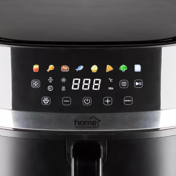 Home HGAF8 digitális air fryer, forrólevegős fritőz, 8 liter kapacitás, 2000 W, hőmérsékleti tartomány 80 – 200 °C