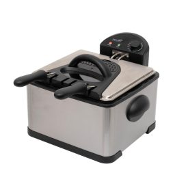   Home HGOLS4 olajsütő, 2000 W, max. 6 literes olajtartály, rozsdamentes készülékház, 3 sütőkosár