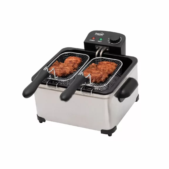 HOME HGOLS5 olajsütő, fritőz, 2000 W, 5 literes, max. 190 °C, rozsdamentes készülékház, 3 sütőkosaras HOME HGOLS5 olajsütő, fritőz, 2000 W, 5 literes, max. 190 °C, rozsdamentes készülékház, 3 sütőkosaras