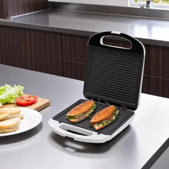 HOME HGP4 panini szendvicssütő, 1200 W, nagy sütőfelület, tapadásmentes, jelzőfények HOME HGP4 panini szendvicssütő, 1200 W, nagy sütőfelület, tapadásmentes, jelzőfények