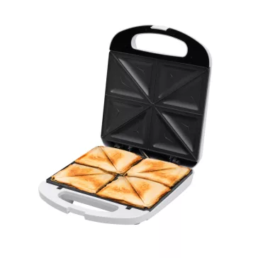   HOME HGSZ48 szendvicssütő, 1200 W, egyszerre 4 szendvics sütése, tapadásmentes felület, jelzőfények