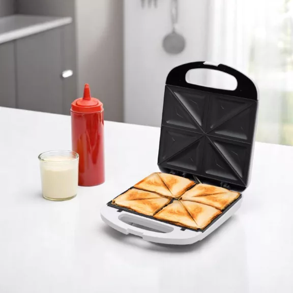 HOME HGSZ48 szendvicssütő, 1200 W, egyszerre 4 szendvics sütése, tapadásmentes felület, jelzőfények HOME HGSZ48 szendvicssütő, 1200 W, egyszerre 4 szendvics sütése, tapadásmentes felület, jelzőfények