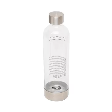   Home HGSZG1000P vizes palack, HGSZG1000 szódagéphez, BPA mentes, PET műanyag, rozsdamentes acél fedő és talp, 1 L, 850 ml szénsavasítható