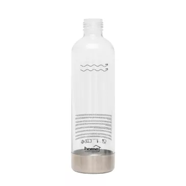   Home HGSZG1000P vizes palack, HGSZG1000 szódagéphez, BPA mentes, PET műanyag, rozsdamentes acél fedő és talp, 1 L, 850 ml szénsavasítható