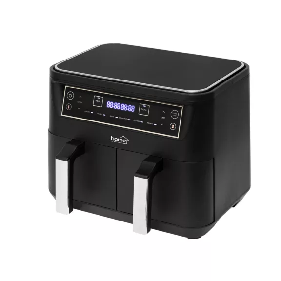 Home HG AF 24 air fryer, forrólevegős fritőz, 2 X 3,8 literes, 6-féle üzemmód, 2460 W, MEAL funkció, DUAL funkció, fekete Home HG AF 24 air fryer, forrólevegős fritőz, 2 X 3,8 literes, 6-féle üzemmód, 2460 W, MEAL funkció, DUAL funkció, fekete