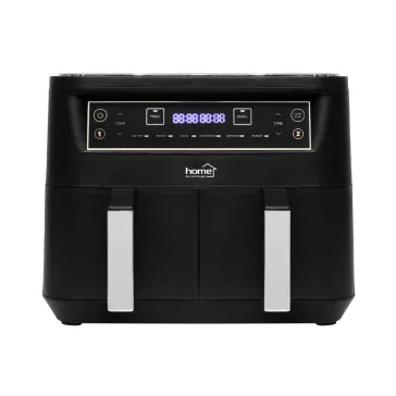   Home HG AF 24 air fryer, forrólevegős fritőz, 2 X 3,8 literes, 6-féle üzemmód, 2460 W, MEAL funkció, DUAL funkció, fekete