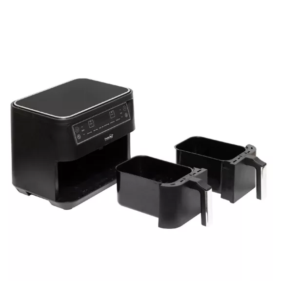 Home HG AF 24 air fryer, forrólevegős fritőz, 2 X 3,8 literes, 6-féle üzemmód, 2460 W, MEAL funkció, DUAL funkció, fekete Home HG AF 24 air fryer, forrólevegős fritőz, 2 X 3,8 literes, 6-féle üzemmód, 2460 W, MEAL funkció, DUAL funkció, fekete