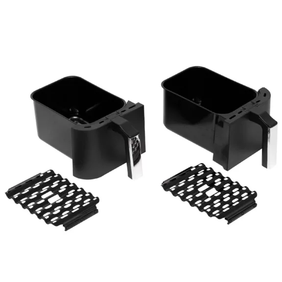Home HG AF 24 air fryer, forrólevegős fritőz, 2 X 3,8 literes, 6-féle üzemmód, 2460 W, MEAL funkció, DUAL funkció, fekete Home HG AF 24 air fryer, forrólevegős fritőz, 2 X 3,8 literes, 6-féle üzemmód, 2460 W, MEAL funkció, DUAL funkció, fekete
