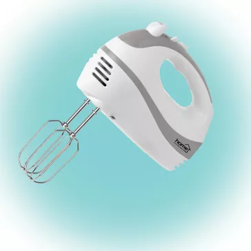   Home HG KM 18 kézi mixer, teljesítmény 250 W, 5 sebességfokozat, TURBO fokozat, habverő és dagasztó karok, fehér