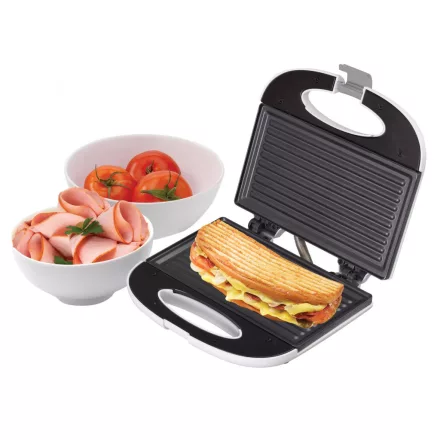 Home HG P 01 panini szendvicssütő, teljesítmény 750 W, tapadásmentes sütőfelület, jelzőfények