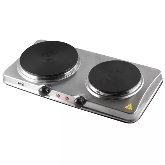 Home HG R 04SS hordozható elektromos főzőlap, dupla, teljesítmény 1000 W + 1500 W, ∅15 cm + ∅18 cm főzőfelület, rozsdamentes készülékház Home HG R 04SS hordozható elektromos főzőlap, dupla, teljesítmény 1000 W + 1500 W, ∅15 cm + ∅18 cm főzőfelület, rozsdamentes készülékház