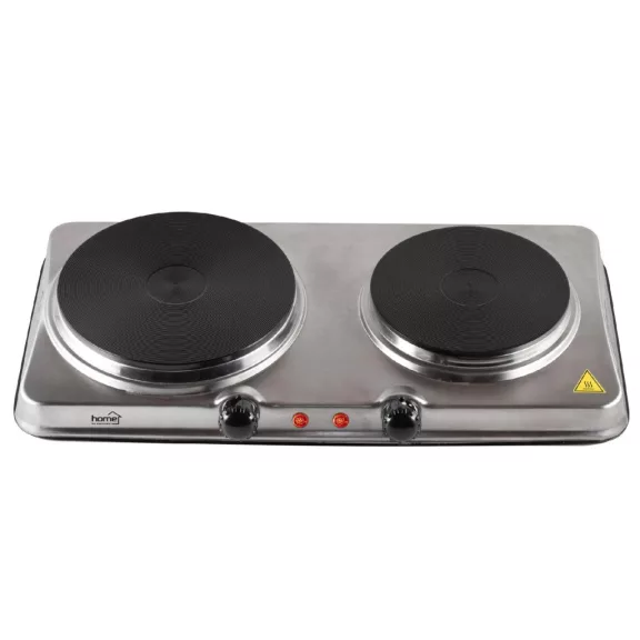 Home HG R 04SS hordozható elektromos főzőlap, dupla, teljesítmény 1000 W + 1500 W, ∅15 cm + ∅18 cm főzőfelület, rozsdamentes készülékház Home HG R 04SS hordozható elektromos főzőlap, dupla, teljesítmény 1000 W + 1500 W, ∅15 cm + ∅18 cm főzőfelület, rozsdamentes készülékház