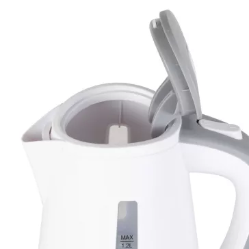  Home HG VF 05 vízforraló, teljesítmény 2000 W, 1,2 literes víztartály, 360°-ban forgatható állvány, rejtett fűtőszál, fehér